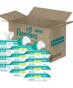 Pampers Sensitive Baby Wipes, Water Based, Hypoallergenic and Unscented, 8 Flip-Top Packs, 4 Refill Packs (1008 Wipes Total)