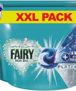 Fairy Non-Bio Platinum PODS, Washing Liquid Laundry Detergent Tablets/Capsules, 120 Washes (60 x 2) with Extra Stain Removal