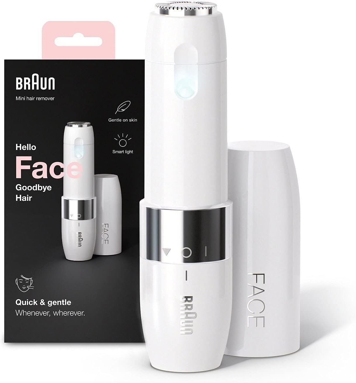 Braun Face Mini Hair Remover, Facial Hair Remover for Women Mini-Sized Design For Portability, Efficient Facial Hair Removal Anytime, Anywhere, With Smart...