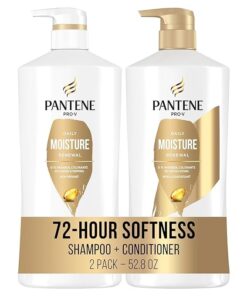 Pantene Shampoo & Conditioner Set, Daily Moisture Renewal Hair Treatment with Pro-V Nutrients for Dry, Color-Treated Hair, Long-Lasting Hydration & Nourishment, 27.7 Fl Oz Each, 2-Pack