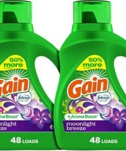 Gain + Odor Defense Laundry Detergent Liquid Soap, 2-Pack, Super Fresh Blast Scent, 65 Fl Oz Each