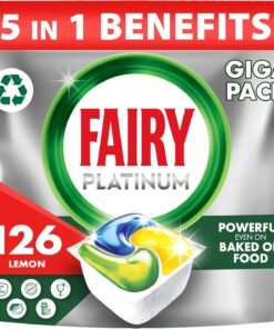 Fairy Platinum Complete Lemon Dishwasher Tablets 126ct, Fairy Dishwasher Tablets Platinum, Dishwasher Tablets Bulk