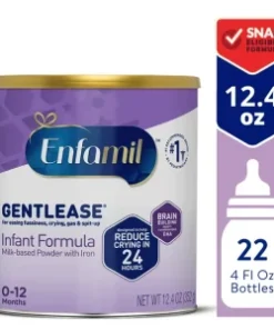 Enfamil Gentlease Baby Formula, Reduces Fussiness, Gas, Crying and Spit-up in 24 hours, DHA & Choline to support Brain development, Powder Can, 12.4 Oz