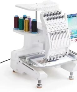 Commercial Embroidery Machine, 12 Needles Single Head Computerized Embroidery