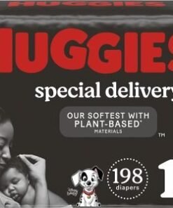 Hypoallergenic Baby Diapers Size 1 (8-14 lbs), Huggies Special Delivery Newborn Diapers, Fragrance Free, Safe for Sensitive Skin, 198 Ct