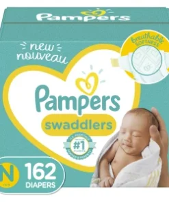 Pampers Swaddlers Diapers (Size N, 162 Count)